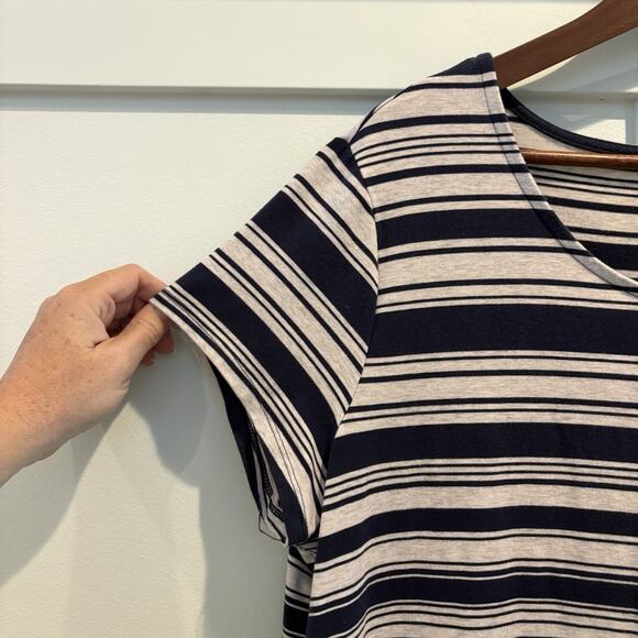 Zenergy Chico’s Maxi Dress Women XL (3) Blue White Stripe Nautical Sailor Cruise - Picture 6 of 15